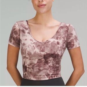 lululemon athletica Brown Tie-Dye Crop Top